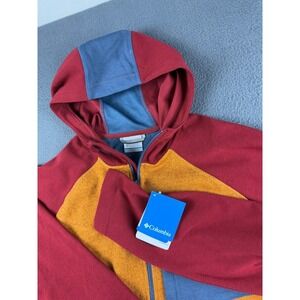 Columbia Jacket Men's‎ L Red Marley Crossing Hybrid Fleece Hooded Gorpcore NWT